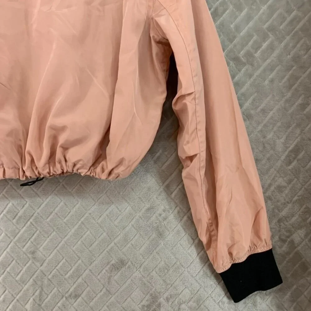 Better Be Womans Large Cropped Jacket Pink Full Zip Adjustable Sandy Grease